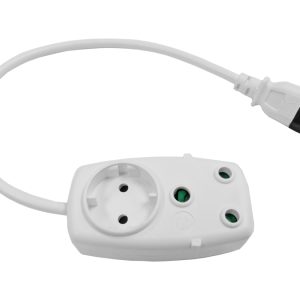 Multi Plug 1x16A 1x5A 0.5m IEC Cord White