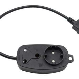 Multi Plug 1x16A 1x5A 0.5m IEC Cord Black