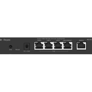 Reyee 5 Port Gigabit 2 WAN 4 PoE 54W 100 User Cloud Router | RG-EG105G-P