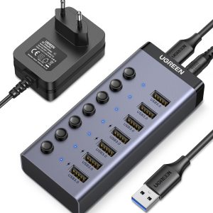 UGREEN 7 in 1 USB 3.0 Hub-Grey