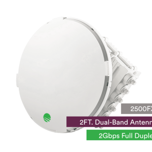 Siklu E-Band (80GHz) PTP link FDD 2Gbps. 2ft EXT Dual-Band antenna w/ 5GHz Failover Feed