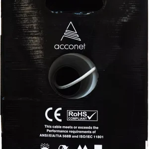 Acconet CAT6 Indoor Ethernet Cable 305m White Solid Copper UTP Pull Box | CAT6-305-SC