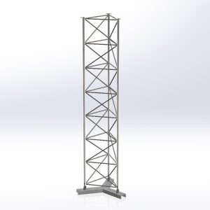 Lattice Mast Y-Base Assembly - Y-Base attached to First 3m Section