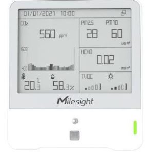 Milesight Indoor Ambience Monitor - Temp, Humidity, PIR, Light, TVOC, CO2, HCHO, Barometric, PM*