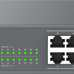 Grandstream Enterprise 16 port Unmanaged GbE PoE Switch - 138W | GWN7702P