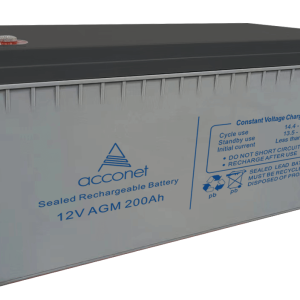 Acconet 12V AGM 200Ah Deep Cycle Battery | AC-BAT-VRLA-12V200AH