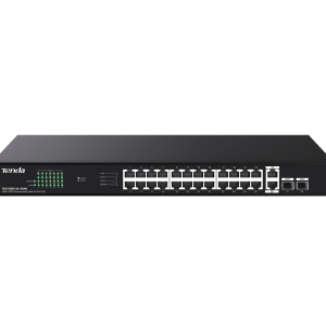 Tenda 24 Gigabit PoE ports, 2 uplink Gigabit RJ45 ports, 2 SFP ports | TEG1128P-24-410W