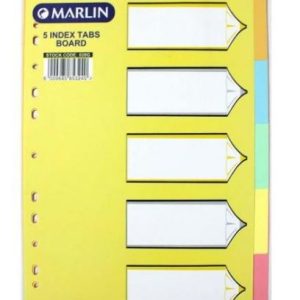 Marlin File Dividers Bright C/BOARD 1- 5