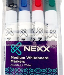 NEXX 4 Pack Assorted Medium Whiteboard Markers