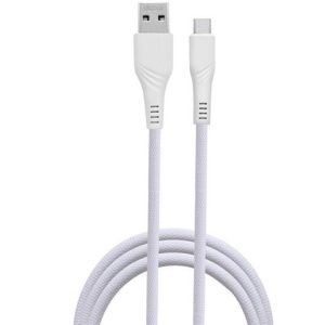 Ezra USB-A to USB Type-C 3A 1 Meter White Fast Charge Data Cable