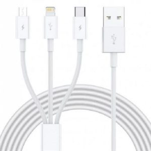 Ezra 3 in1 1meter White Usb Data Cable