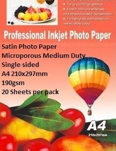 E-Box Satin Photo Paper- Microporous Coated Medium Duty