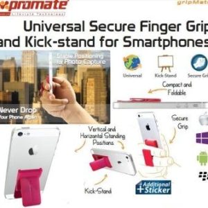 Promate Gripmate Universal Smartphone Finger Grip and Kickstand Pink