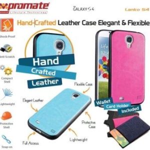 Promate Pink Lanko.S4 Hand Crafted Leather Case