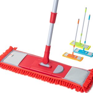 Kleaner Microfiber Extendable Flat Mop Red