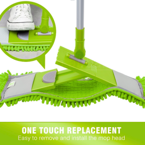 Kleaner Microfiber Extendable Flat Mop Lime Green