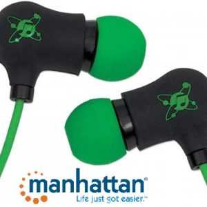 Manhattan Black-Green Sound Science Nova Sweatproof Earphones