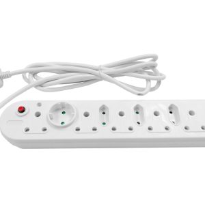 Multi Plug 5x16A 5x5A 3m Cord White