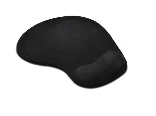 Mouse Pad with Gel Wrist Support - Black