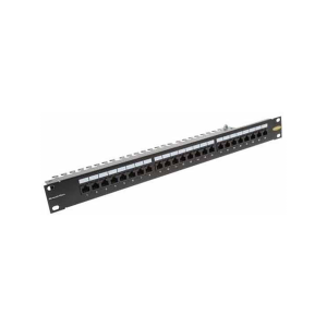 Zone 24-Port CAT6 Populated 1U Black Patch Panel