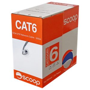 Scoop 305m Box Cat6 CCA Grey UTP Cable