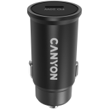 Canyon C-20, PD 20W Pocket size car charger, input: DC12V-24V, output: PD20W, support iPhone12 PD fast charging, Compliant with CE RoHs , Size: 50.6*23.4*23.4, 18g, Black