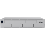 Ubiquiti UNAS-Pro-EU 2U rack-mount NAS with (7) 2.5/3.5" drive bays and 10 Gbps performance designed for large-scale file storage and sharing, (7) 2.5/3.5" HDD / SSD support, 10G SFP+ uplink and (1) GbE RJ45 port
