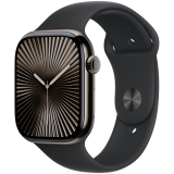 Apple Watch Series 10 GPS + Cellular 46mm Slate Titanium Case with Black Sport Band - S/M,Model A3003