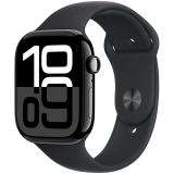 Apple Watch Series 10 GPS + Cellular 42mm Jet Black Aluminium Case with Black Sport Band - S/M,Model A3001