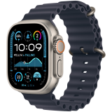 Apple Watch Ultra 2 GPS + Cellular 49mm Natural Titanium Case with Navy Ocean Band,Model A2986