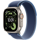 Apple Watch Ultra 3 GPS + Cellular 49mm Natural Titanium Case with Blue/Bright Blue Trail Loop - M/L,Model A3281