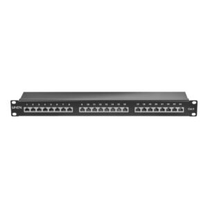 LINDY 24 PORT STP 1U CAT6 PATCHPANEL BLACK (25990)