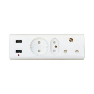 3-PORT MULTI PLUG(1X16A)(1X16A NEW)(2XUSB) R-21USB
