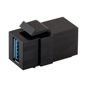 USB3.0 FEMALE KEYSTONE 90DEG ADAPTER BLACK