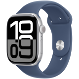 Apple Watch Series 10 GPS 42mm Silver Aluminium Case with Denim Sport Band - S/M,Model A2997